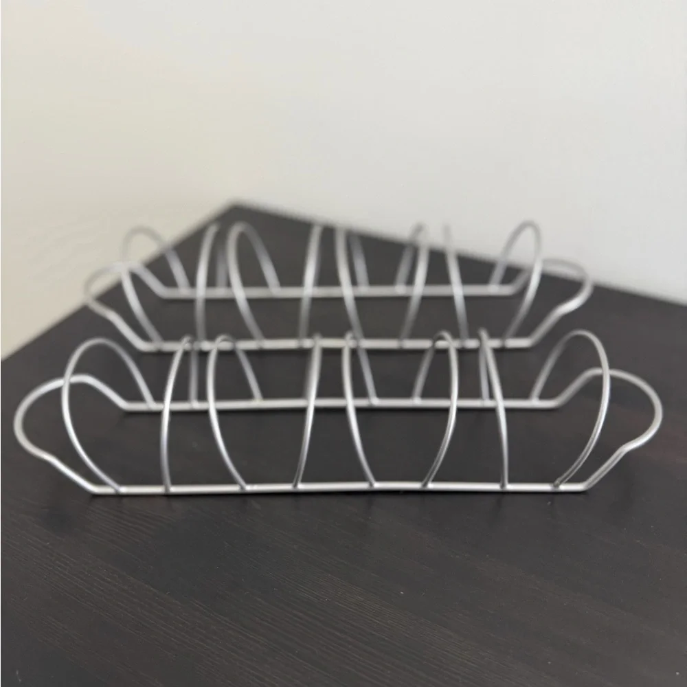 Crate & Barrel Taco Metal Wire Taco Serving Racks, Two